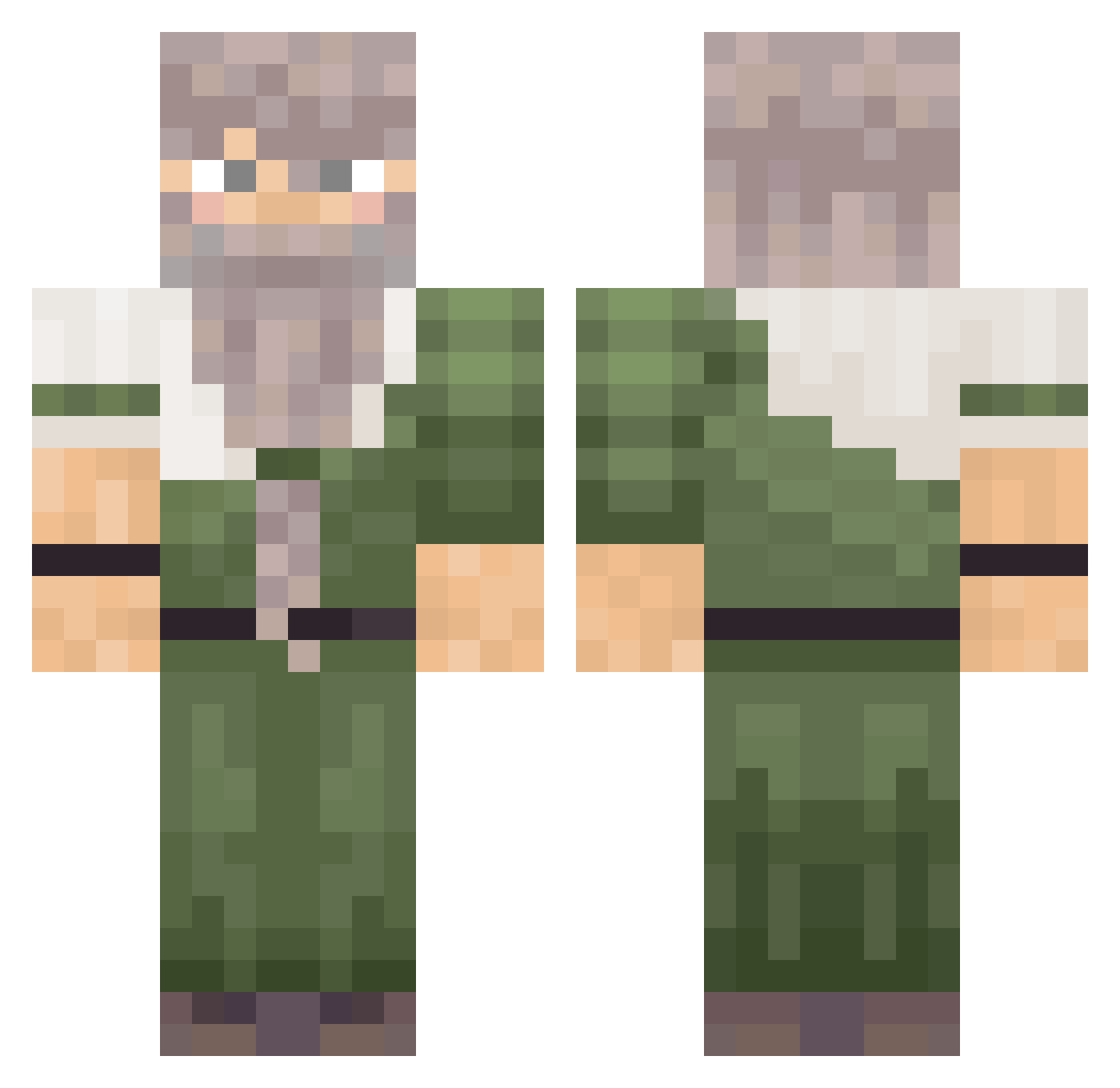 Krisp3452 Minecraft skin, front and back view