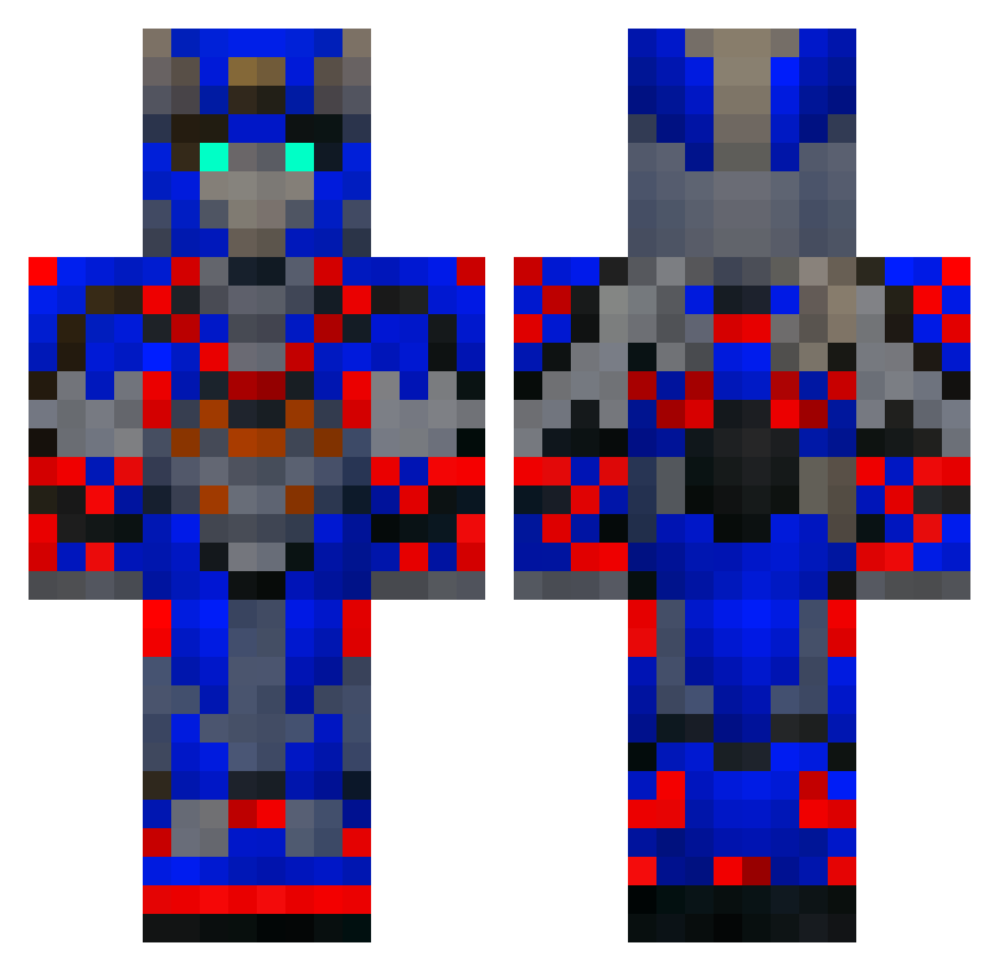 optimusgx Minecraft skin, front and back view