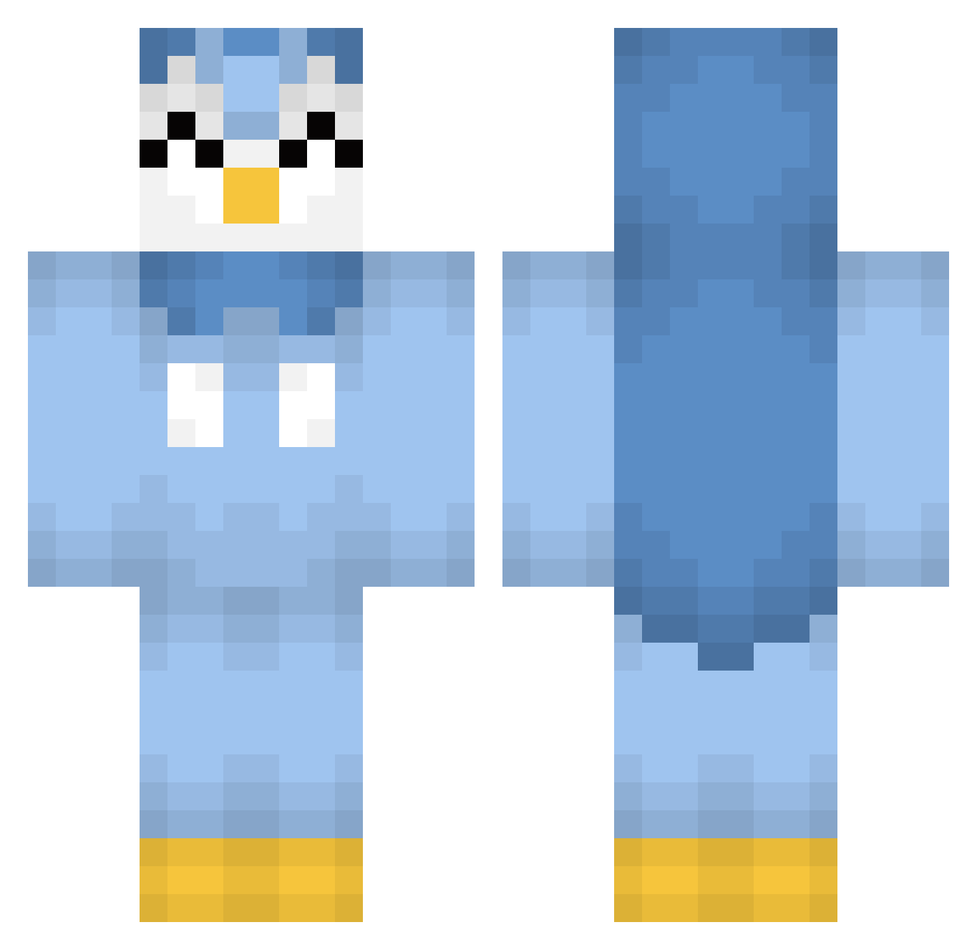 Loftybones Minecraft skin, front and back view