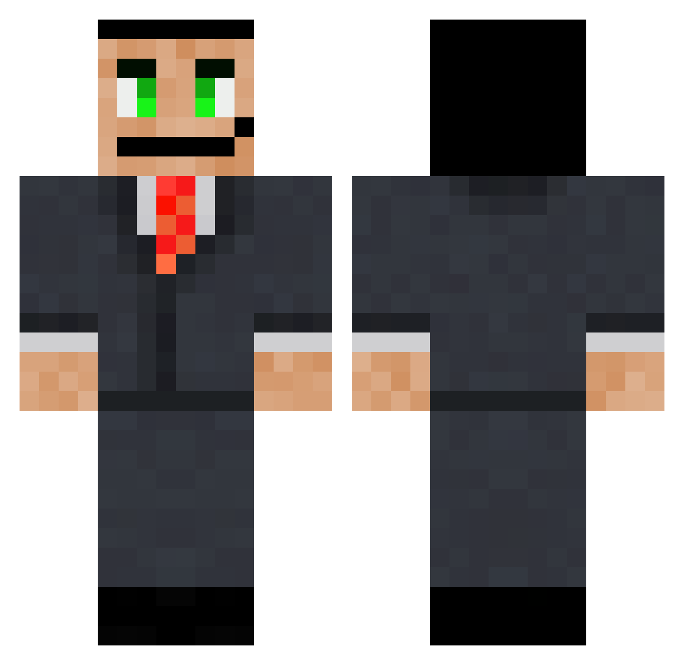 The_Aurakingttv Minecraft skin, front and back view