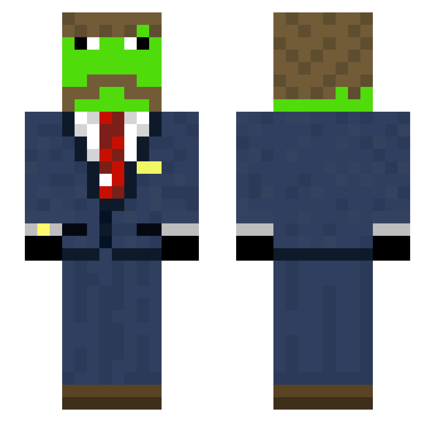 Bacillen Minecraft skin, front and back view
