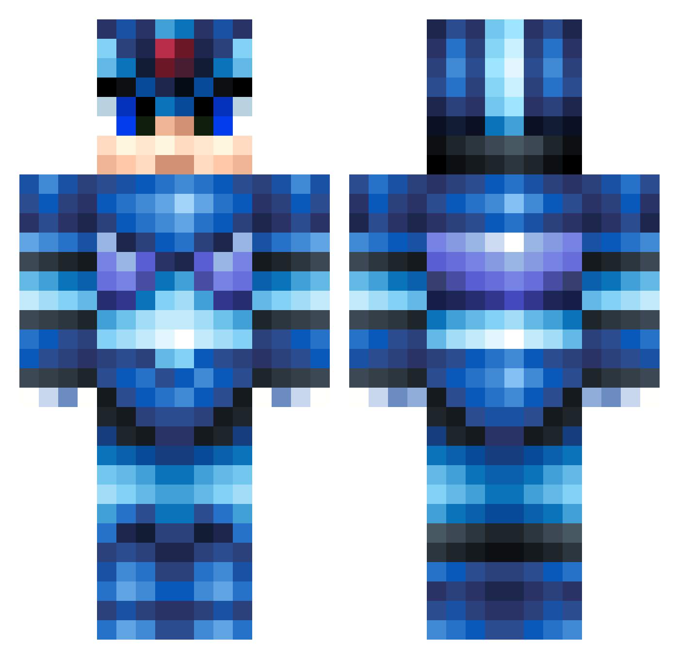 Prower Minecraft skin, front and back view