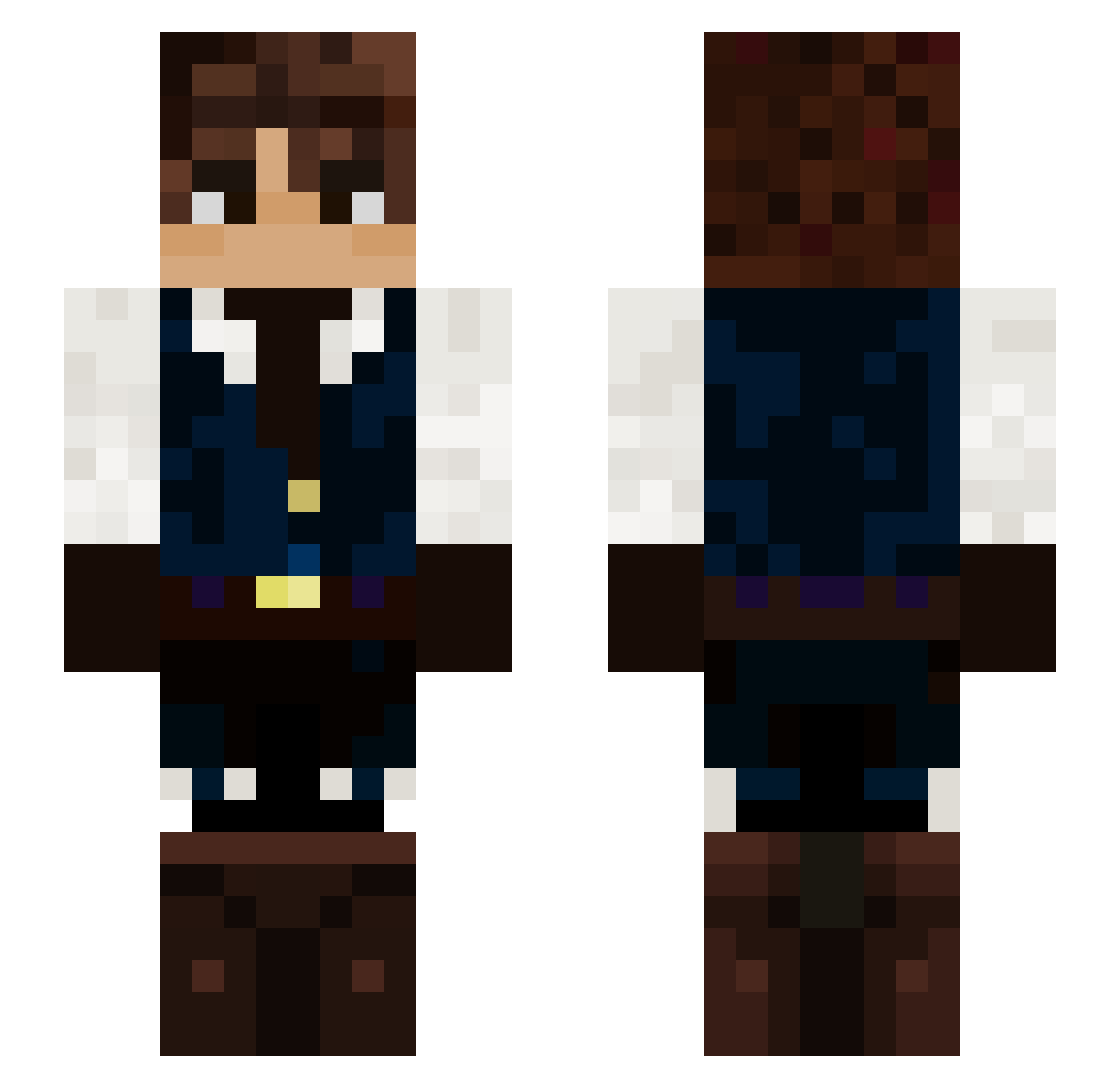 Kistee Minecraft skin, front and back view