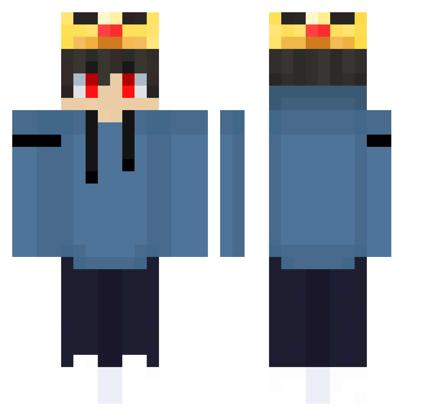 OwenC137 Minecraft skin, front and back view