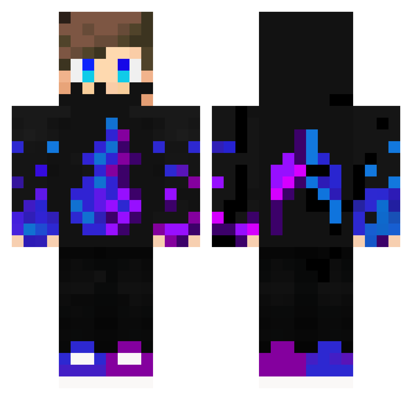 Reckons Minecraft skin, front and back view