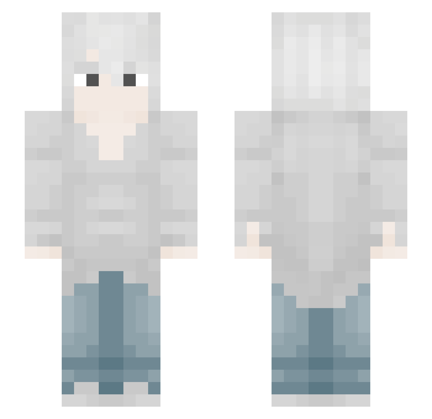kinr Minecraft skin, front and back view