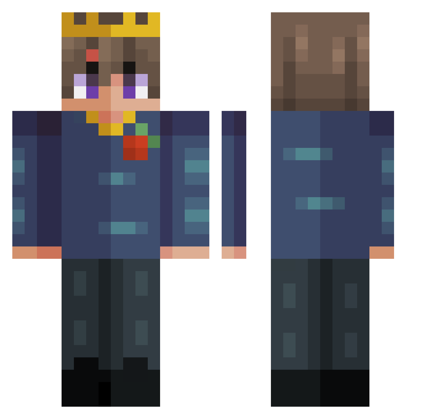 DoktorekAdi Minecraft skin, front and back view