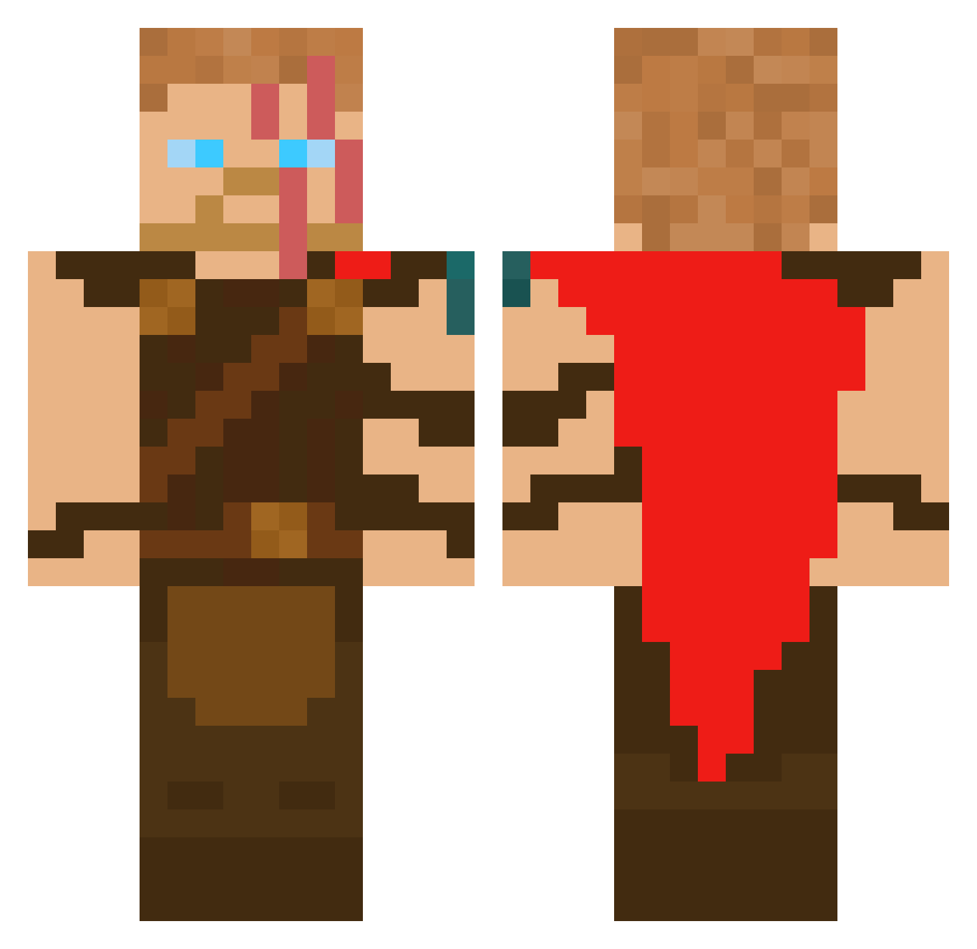 Meumeuu Minecraft skin, front and back view