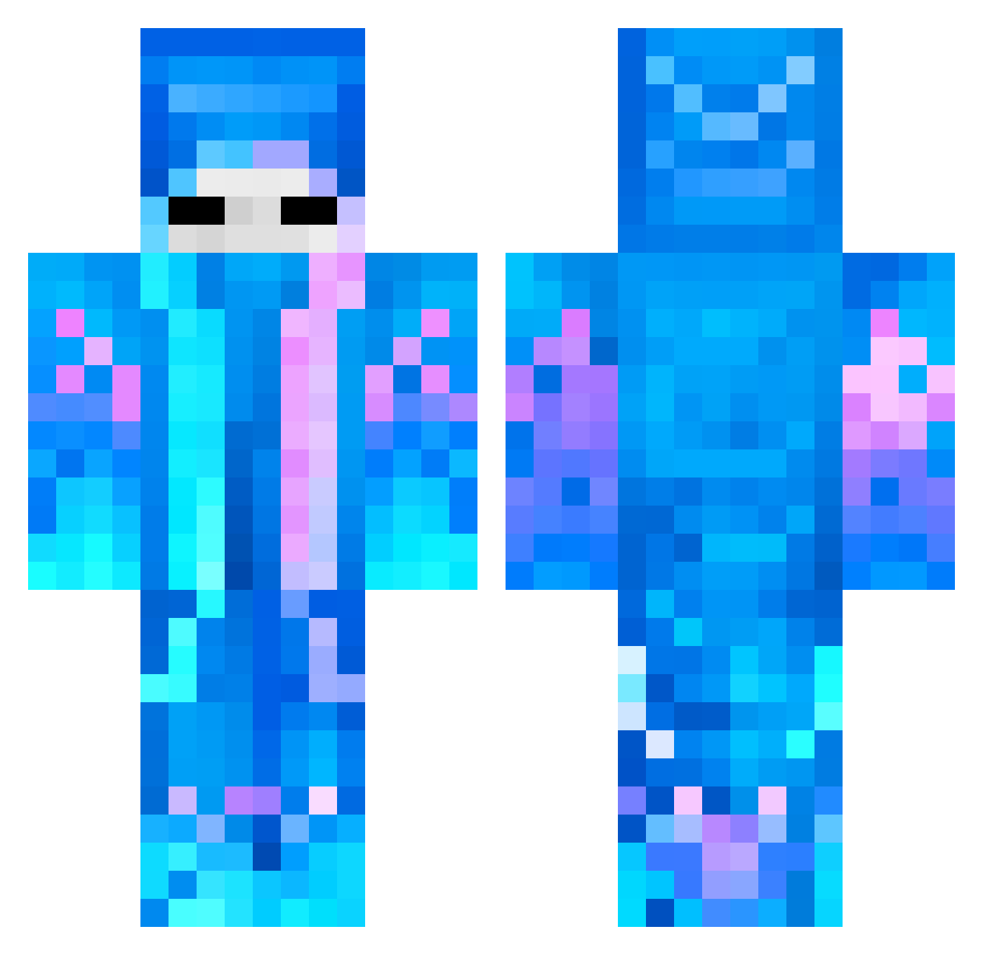 SunBluekong Minecraft skin, front and back view