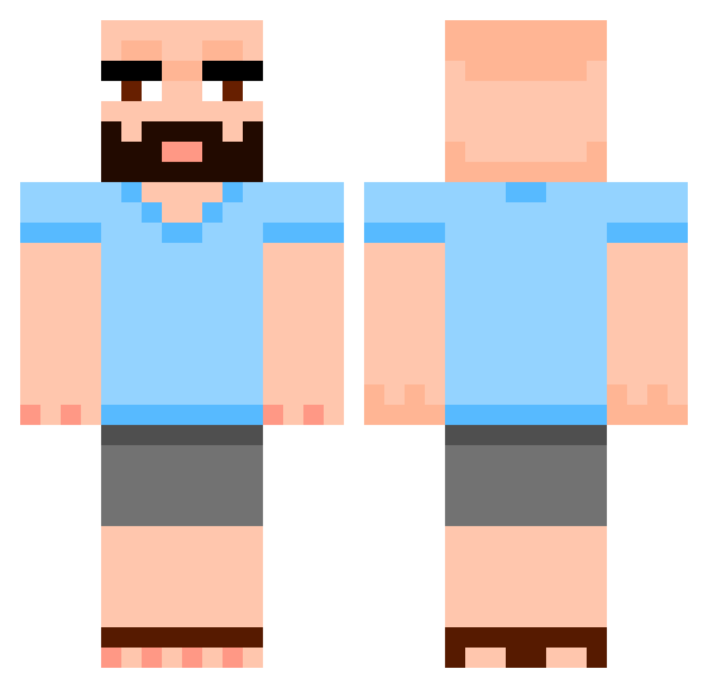 MrStrangeGamer Minecraft skin, front and back view