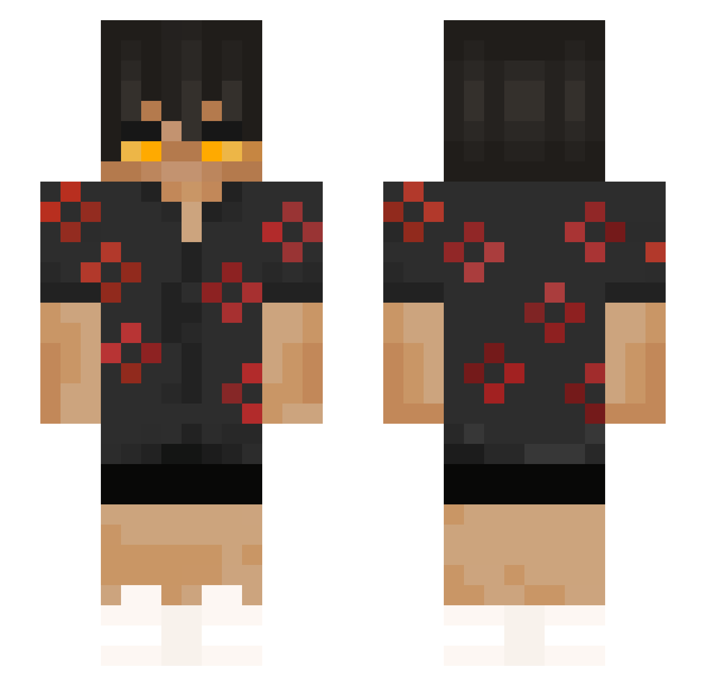 unattentive Minecraft skin, front and back view