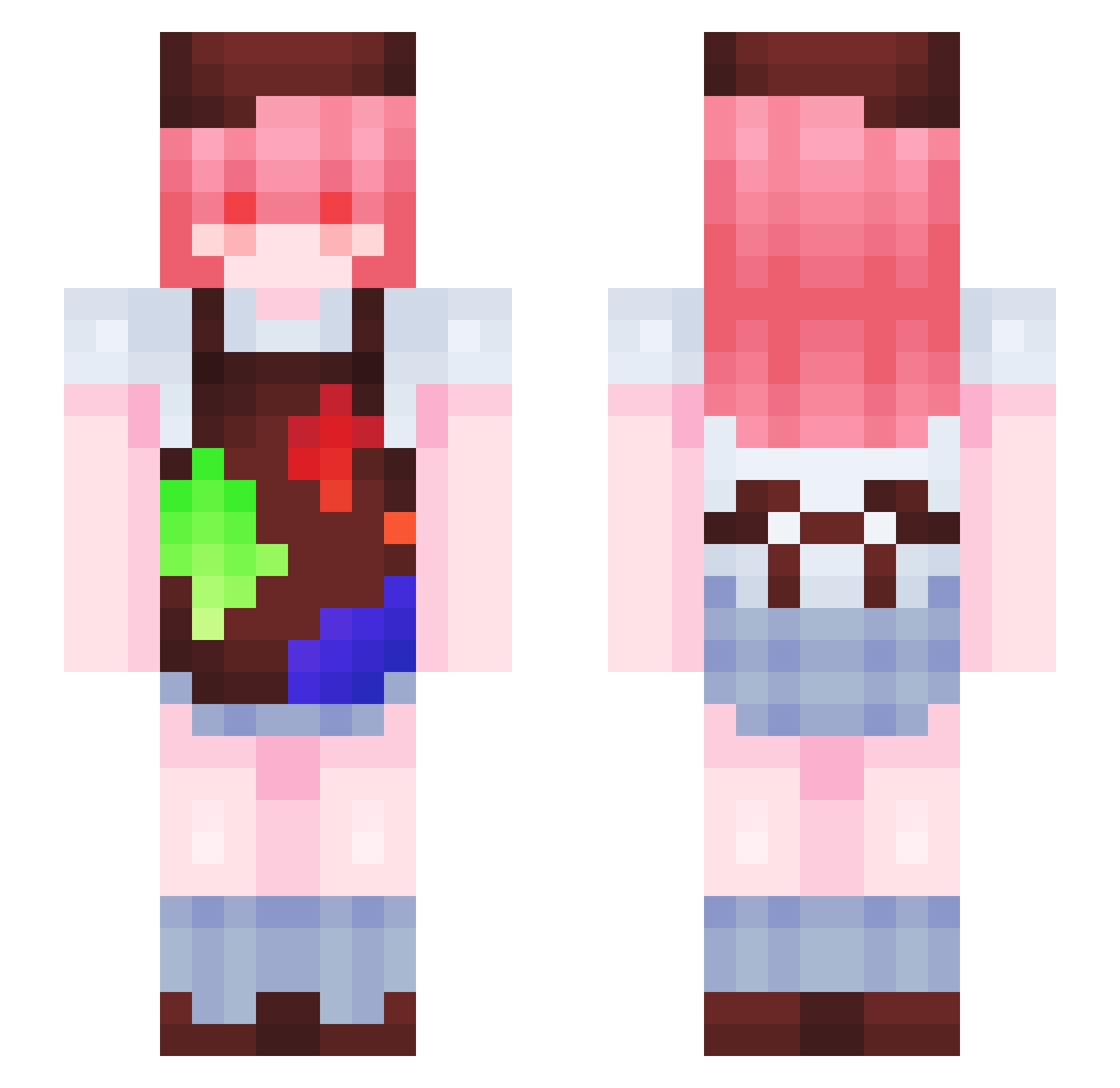 Hikaru_Darling Minecraft skin, front and back view