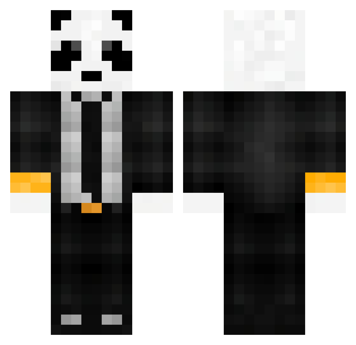 Chaos_Mateo Minecraft skin, front and back view