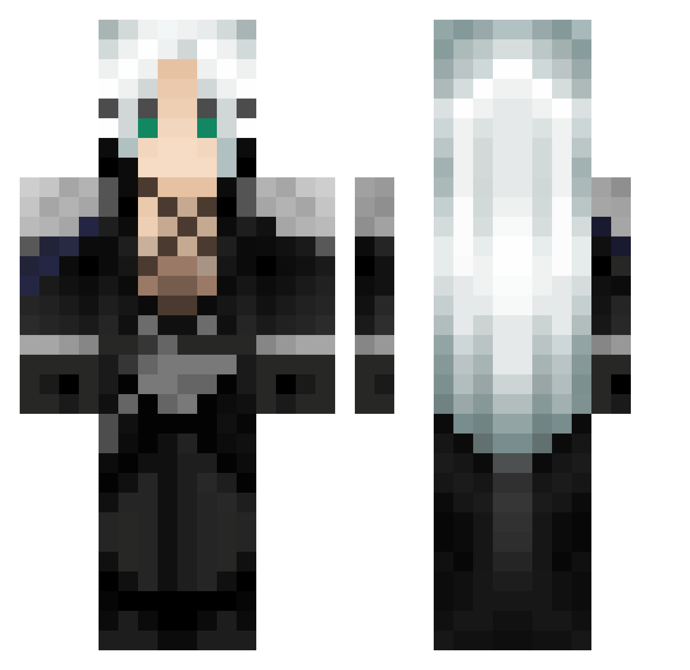 Scirrhus Minecraft skin, front and back view
