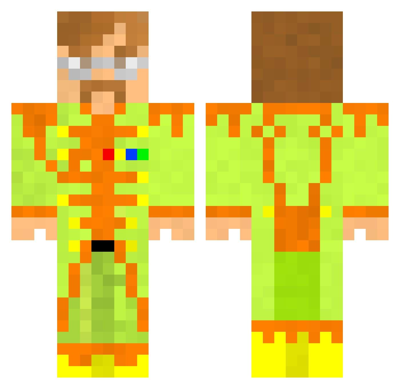 Haedriann Minecraft skin, front and back view