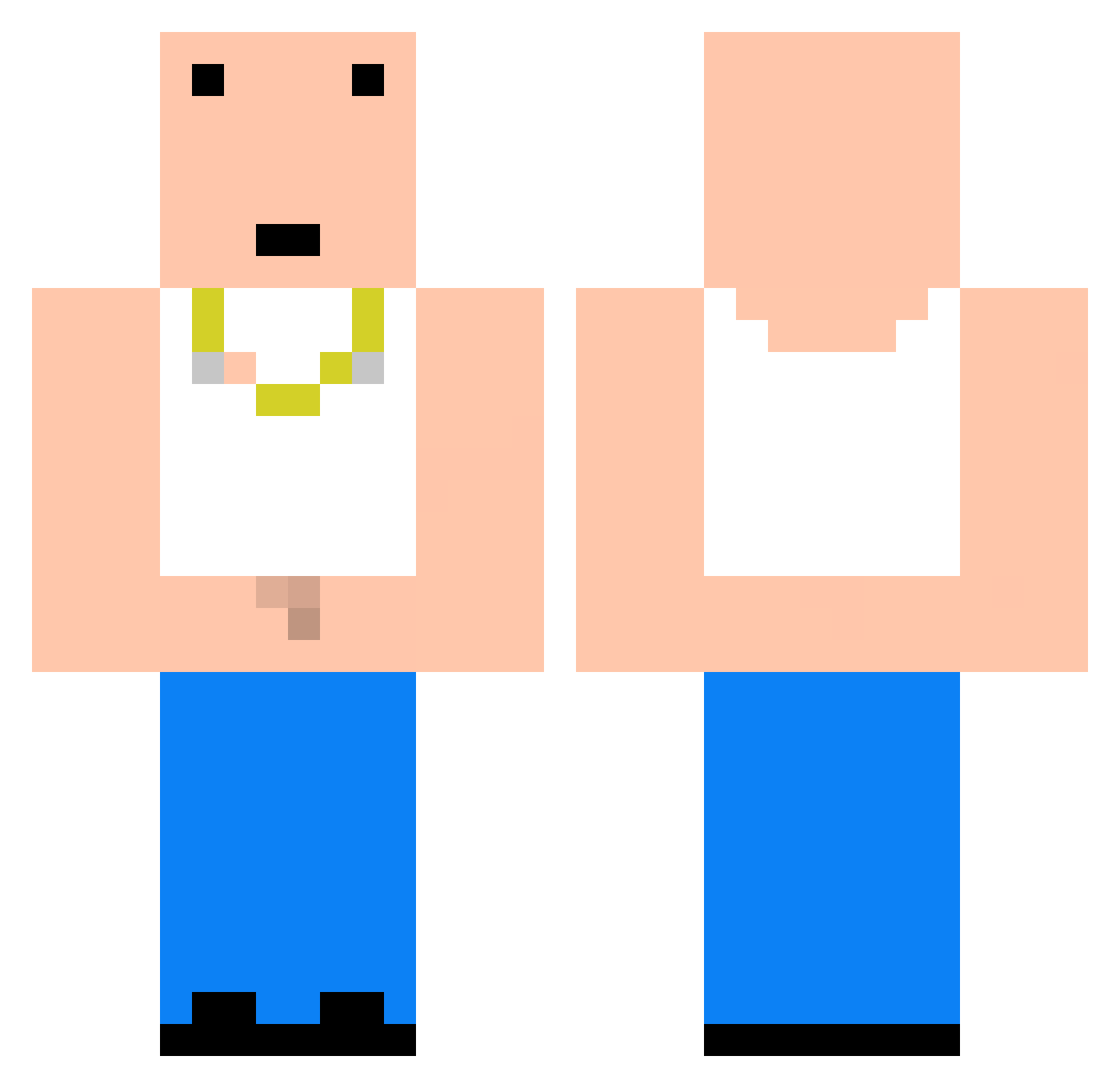 ZazaSoPotent Minecraft skin, front and back view