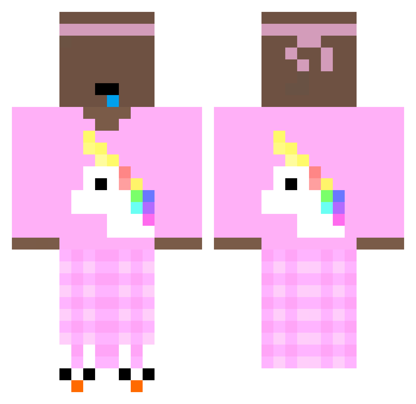 ekofreezy Minecraft skin, front and back view