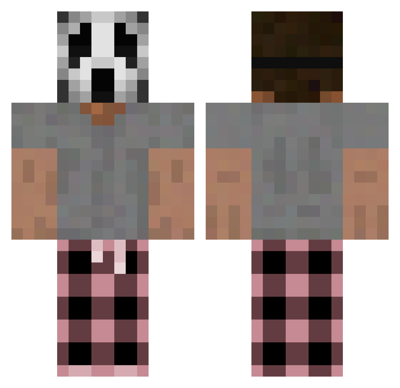 Scribbl_3 Minecraft skin, front and back view