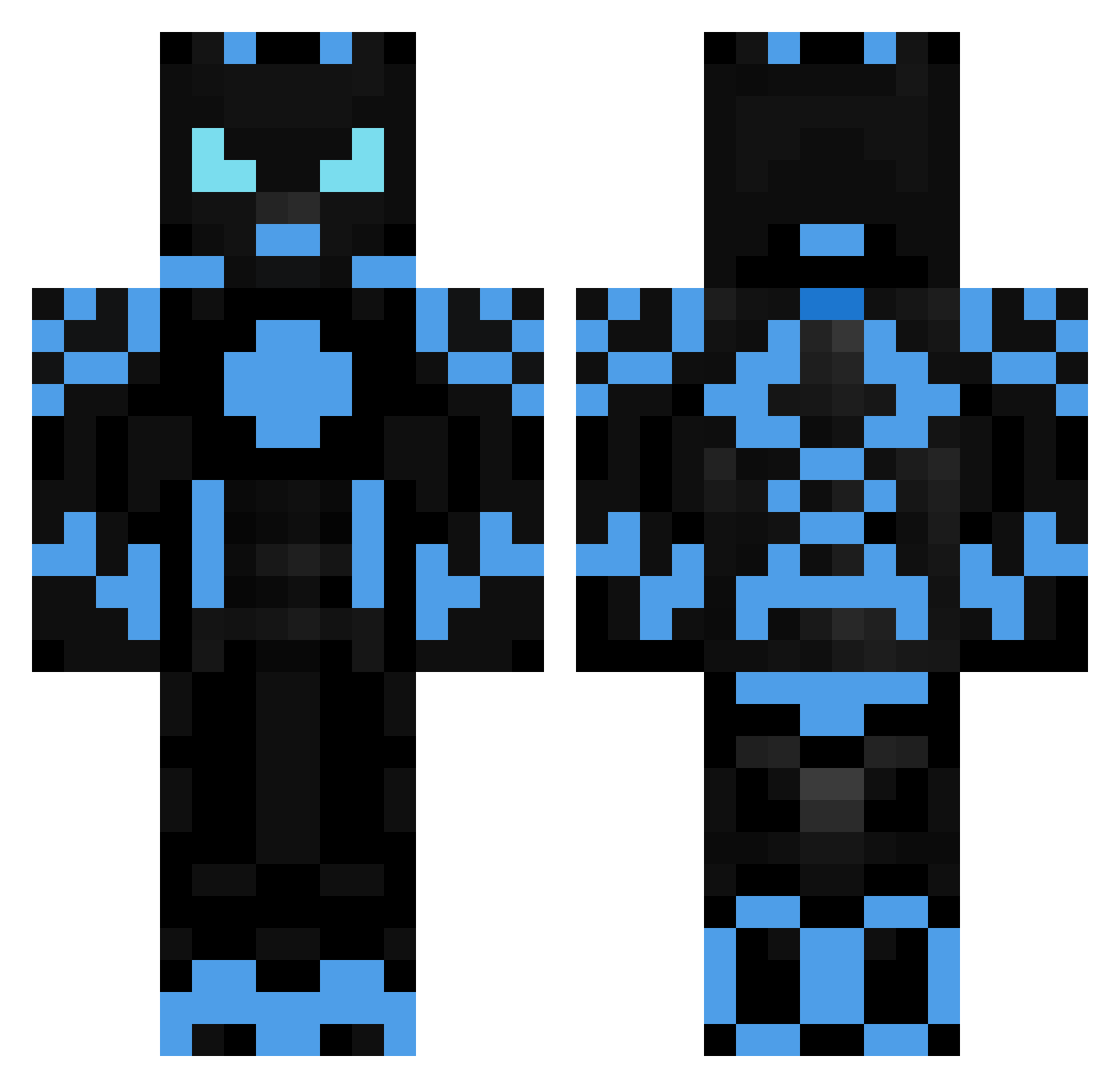 Greenhunterr Minecraft skin, front and back view