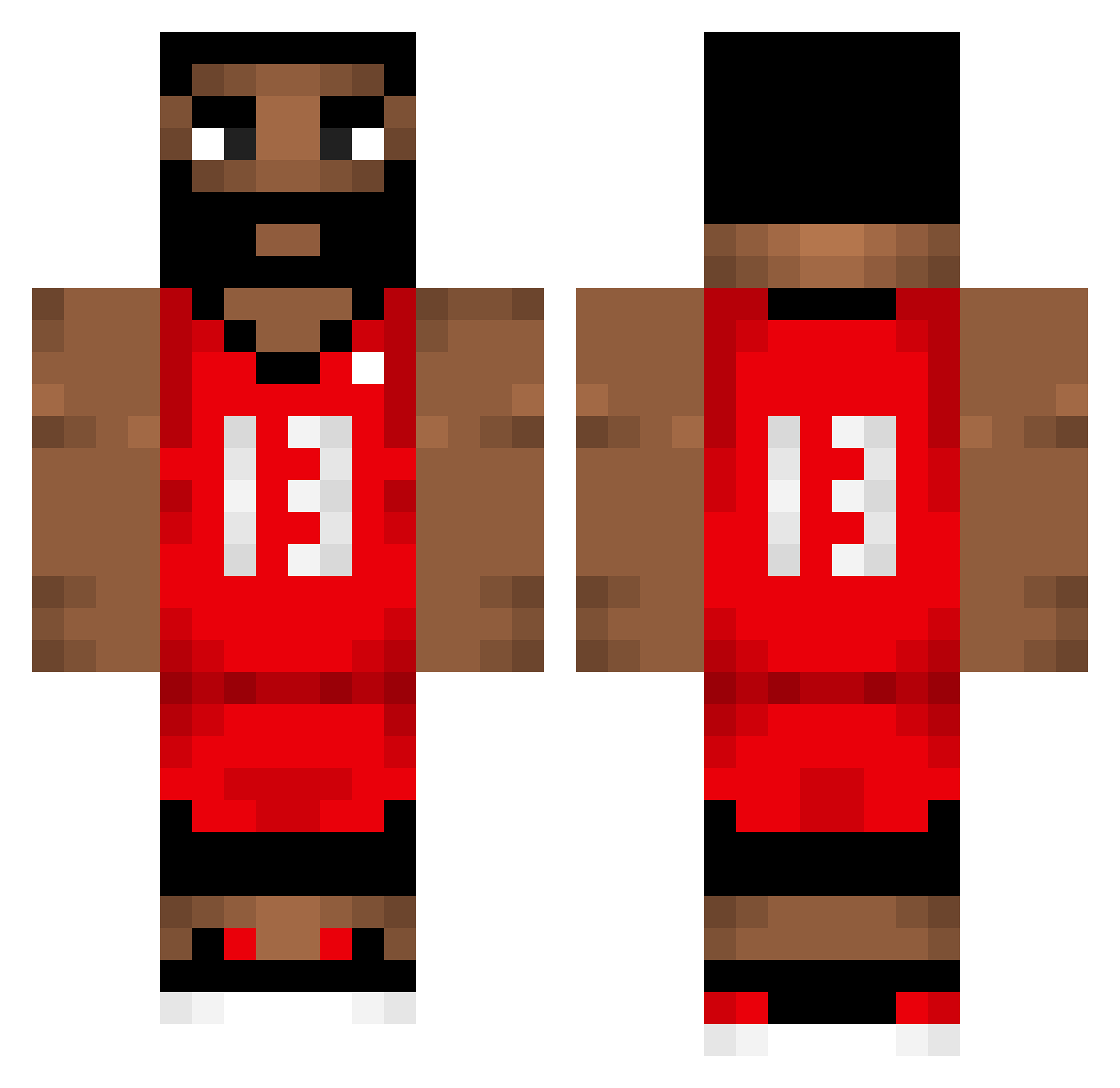 BDBXyrah Minecraft skin, front and back view