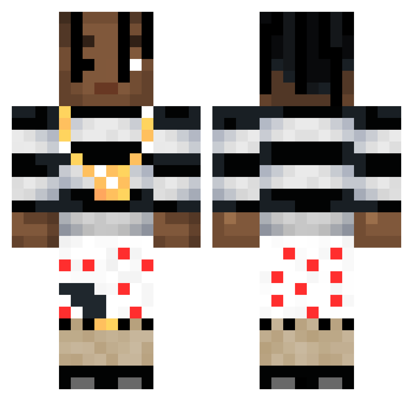 Shaking Minecraft skin, front and back view