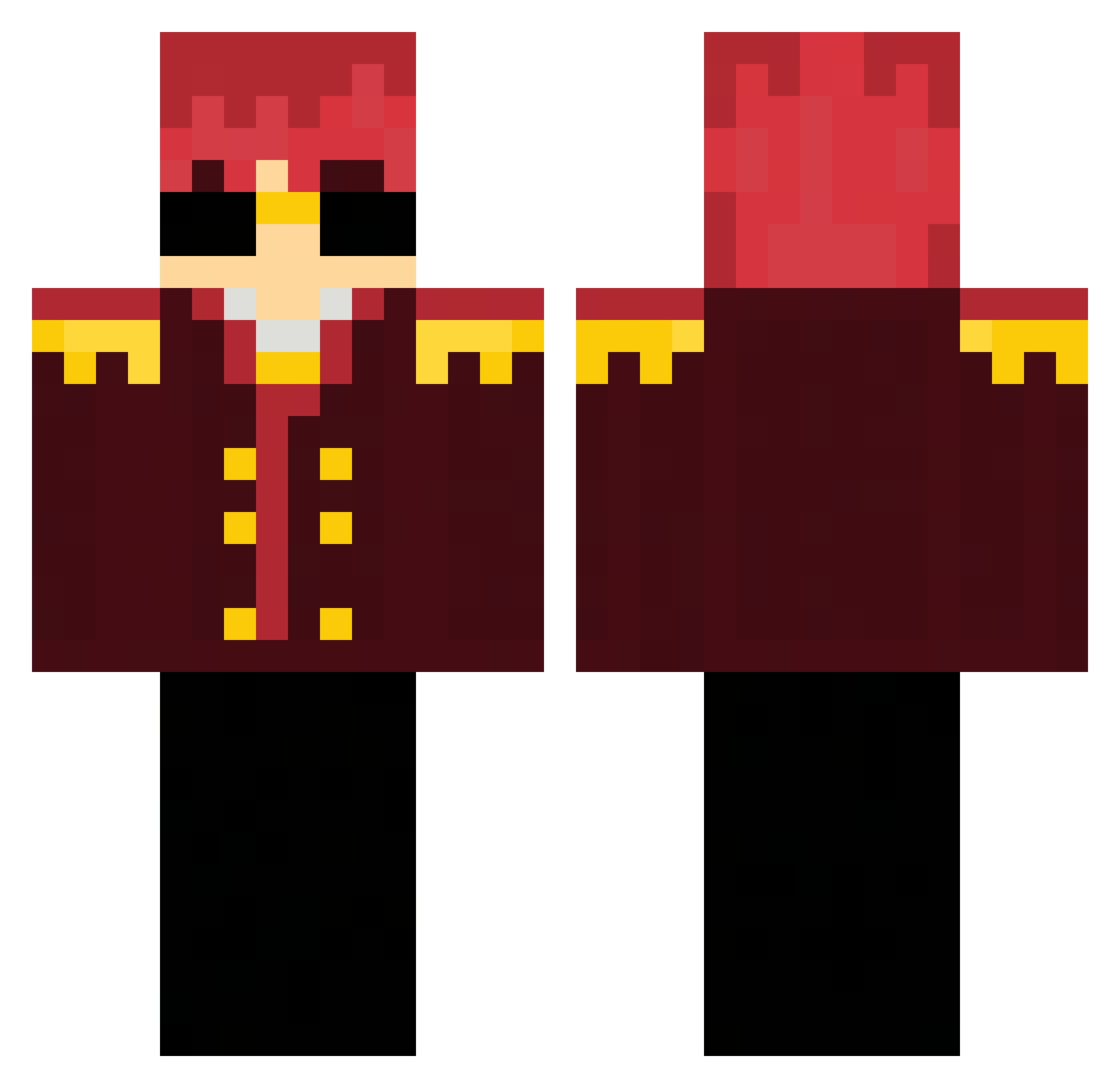 MrFranccoMG Minecraft skin, front and back view