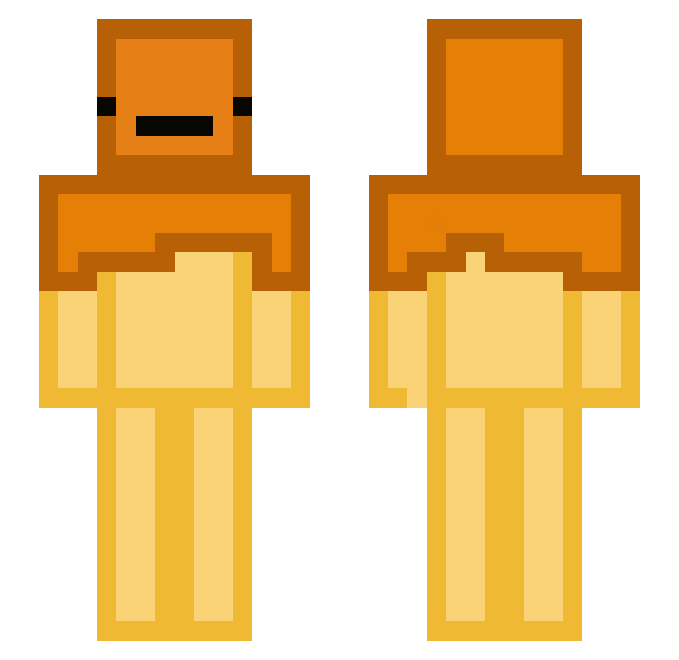 Stubsonaut Minecraft skin, front and back view