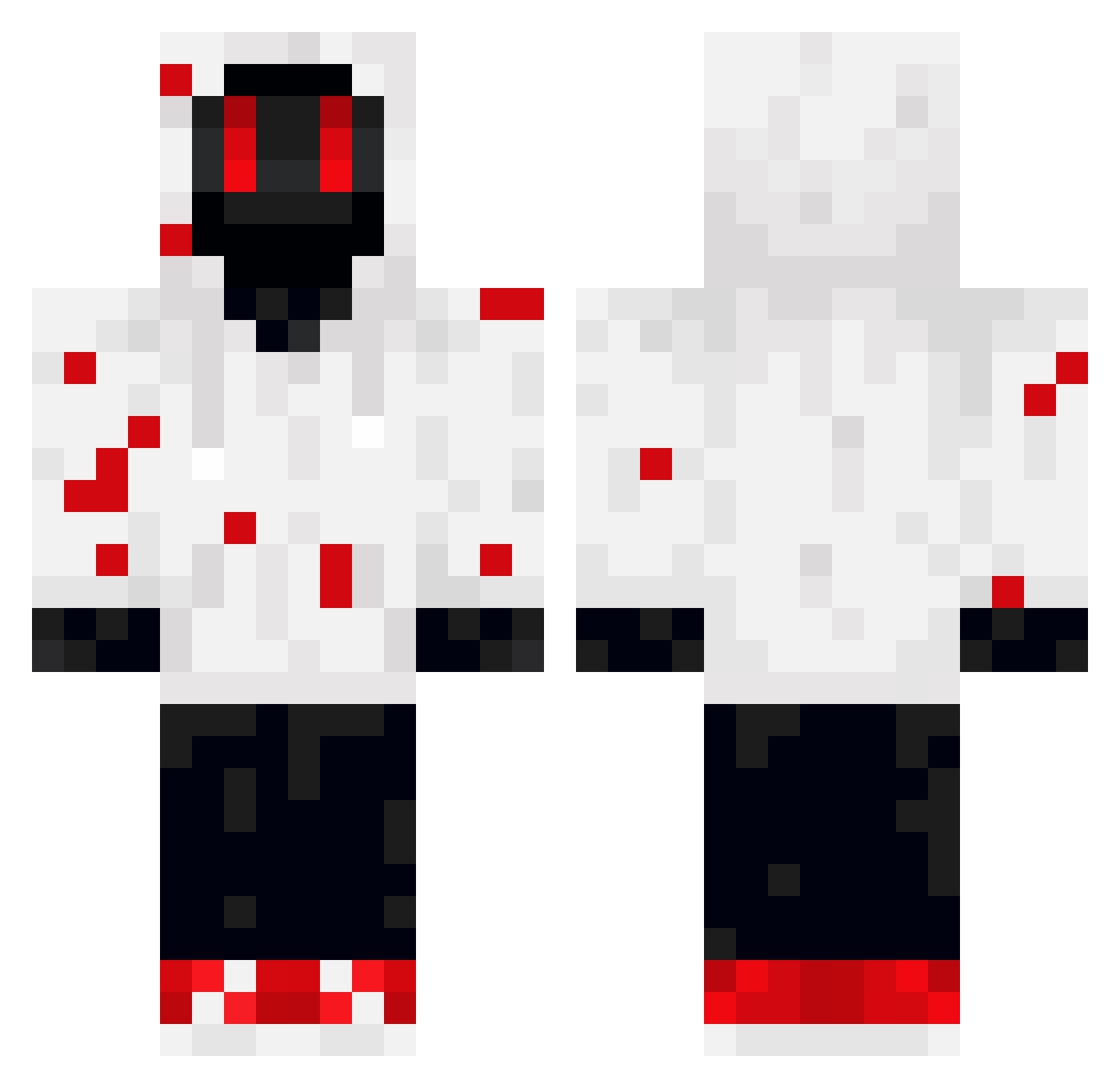 zannorax Minecraft skin, front and back view