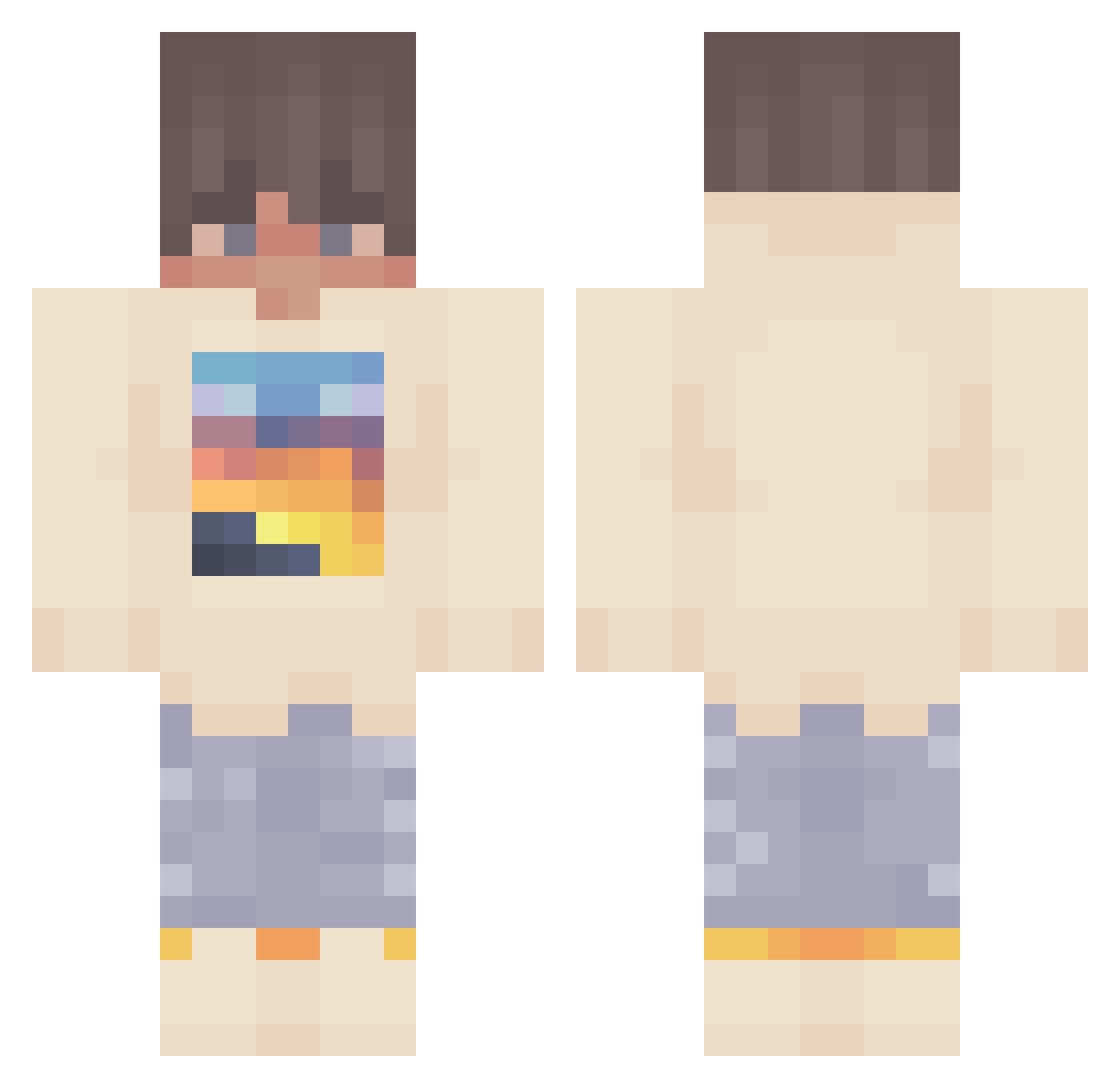 aejayy Minecraft skin, front and back view