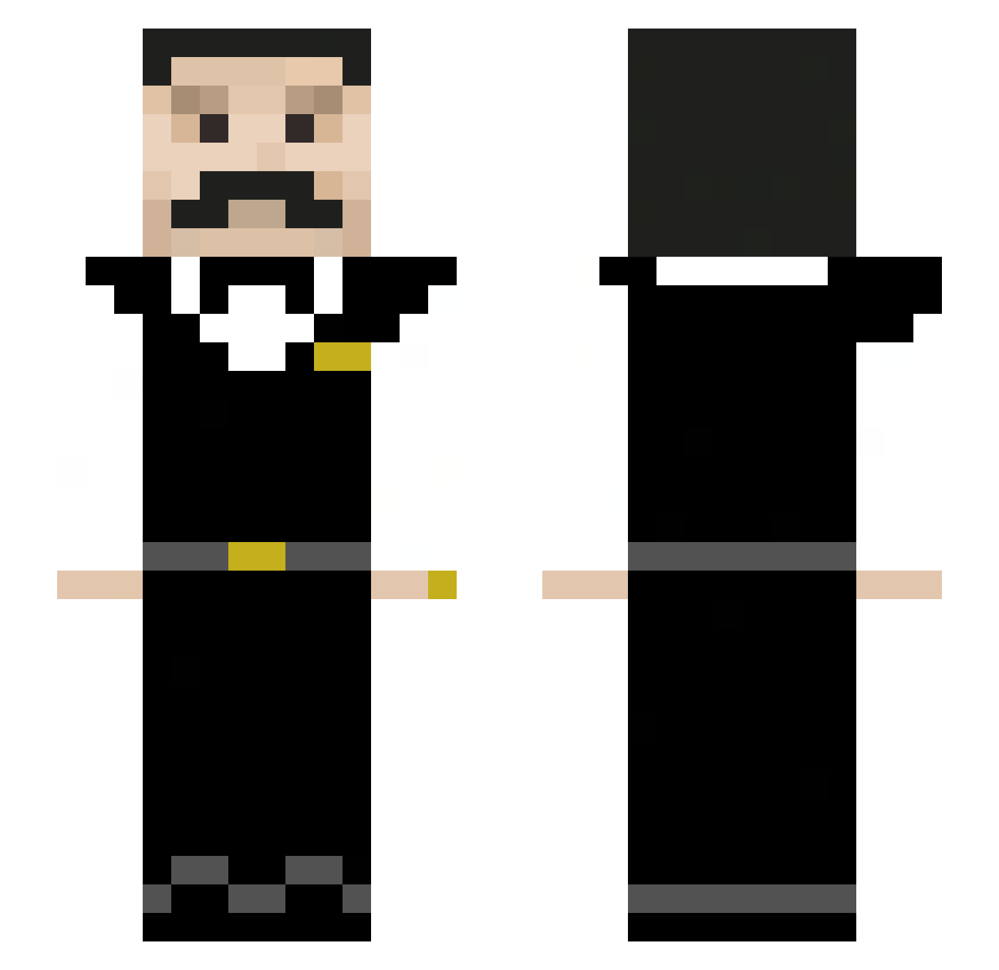 DreamKD8 Minecraft skin, front and back view