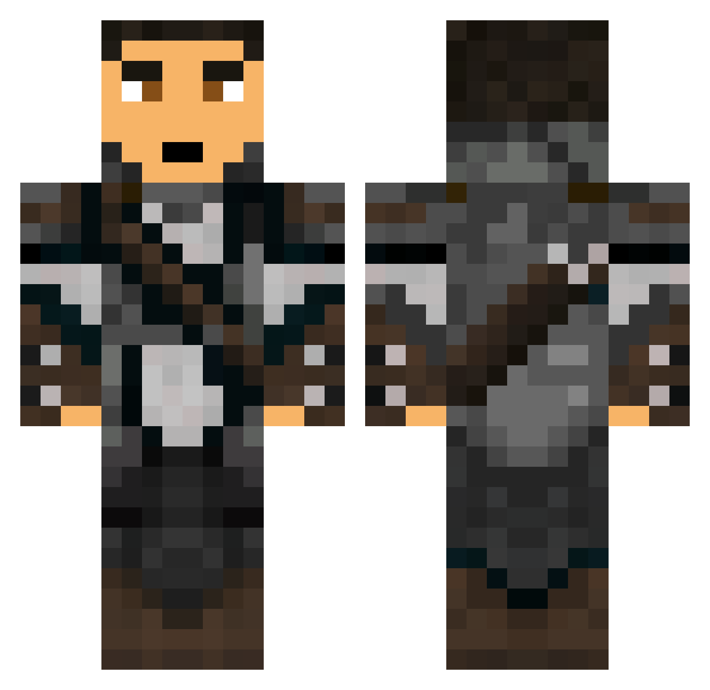 YngBalsnr19 Minecraft skin, front and back view