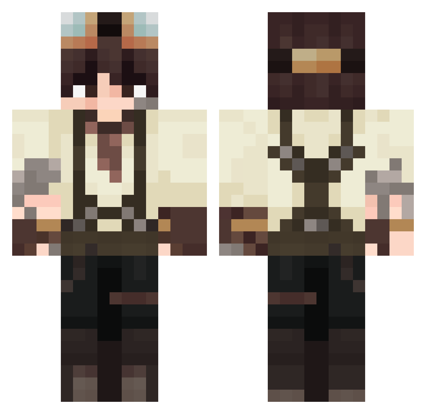 Nairiau Minecraft skin, front and back view