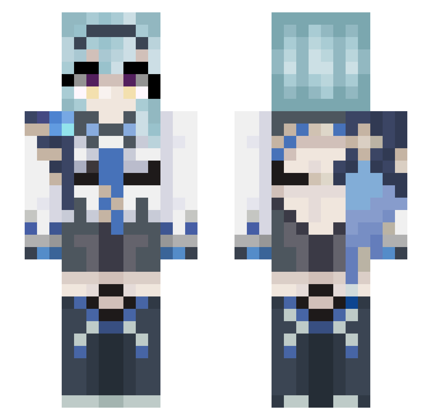 NuffMon Minecraft skin, front and back view