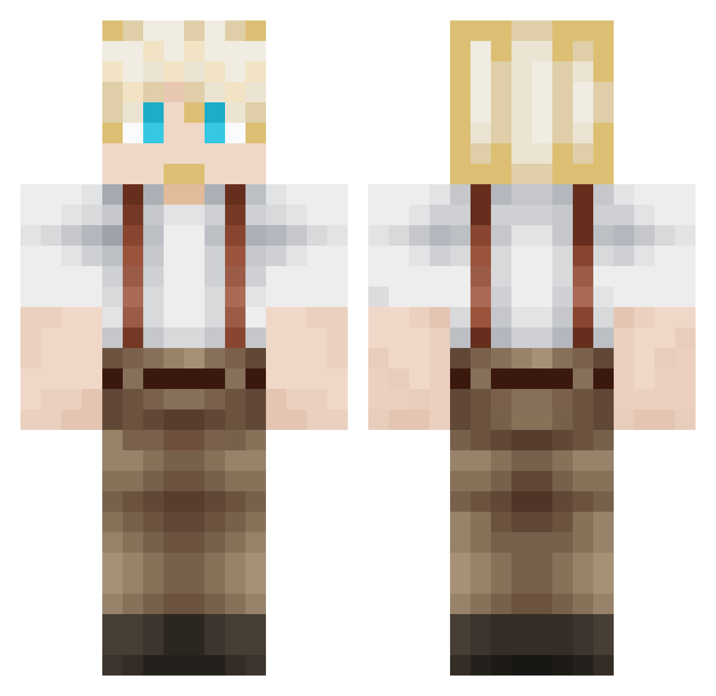 overweightboy69 Minecraft skin, front and back view