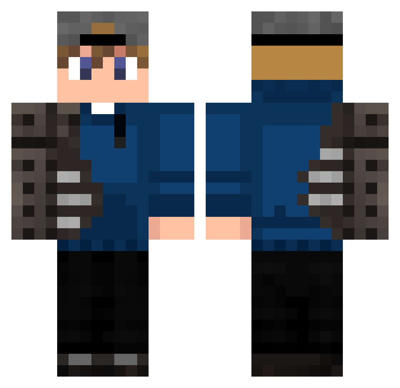 MazterX Minecraft skin, front and back view