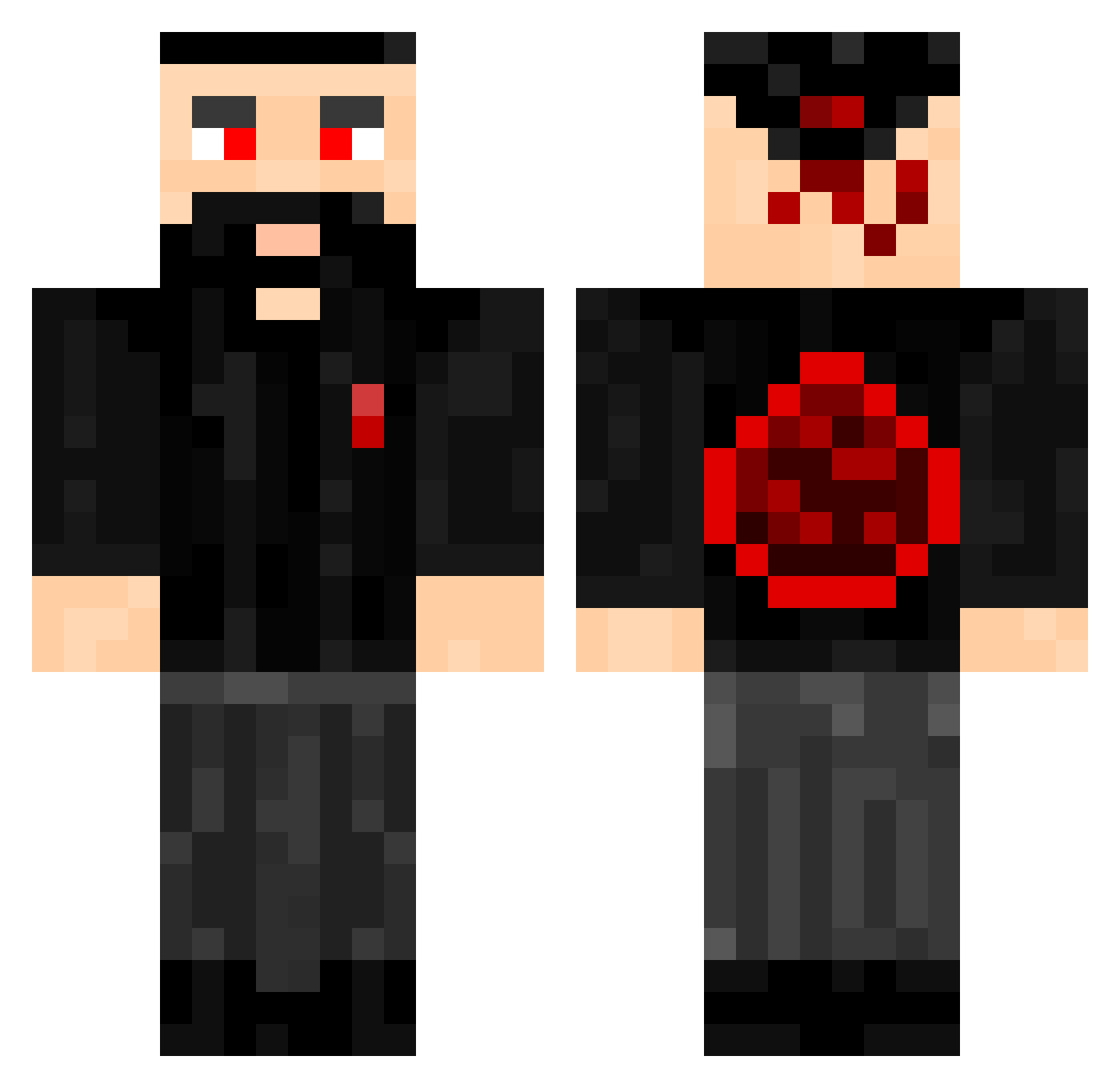 MrSherlocky Minecraft skin, front and back view