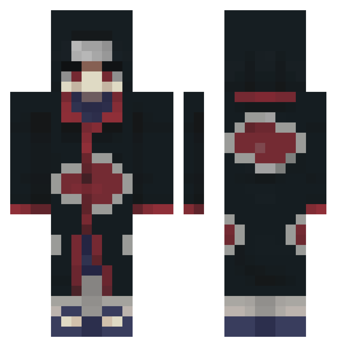 notenzo Minecraft skin, front and back view