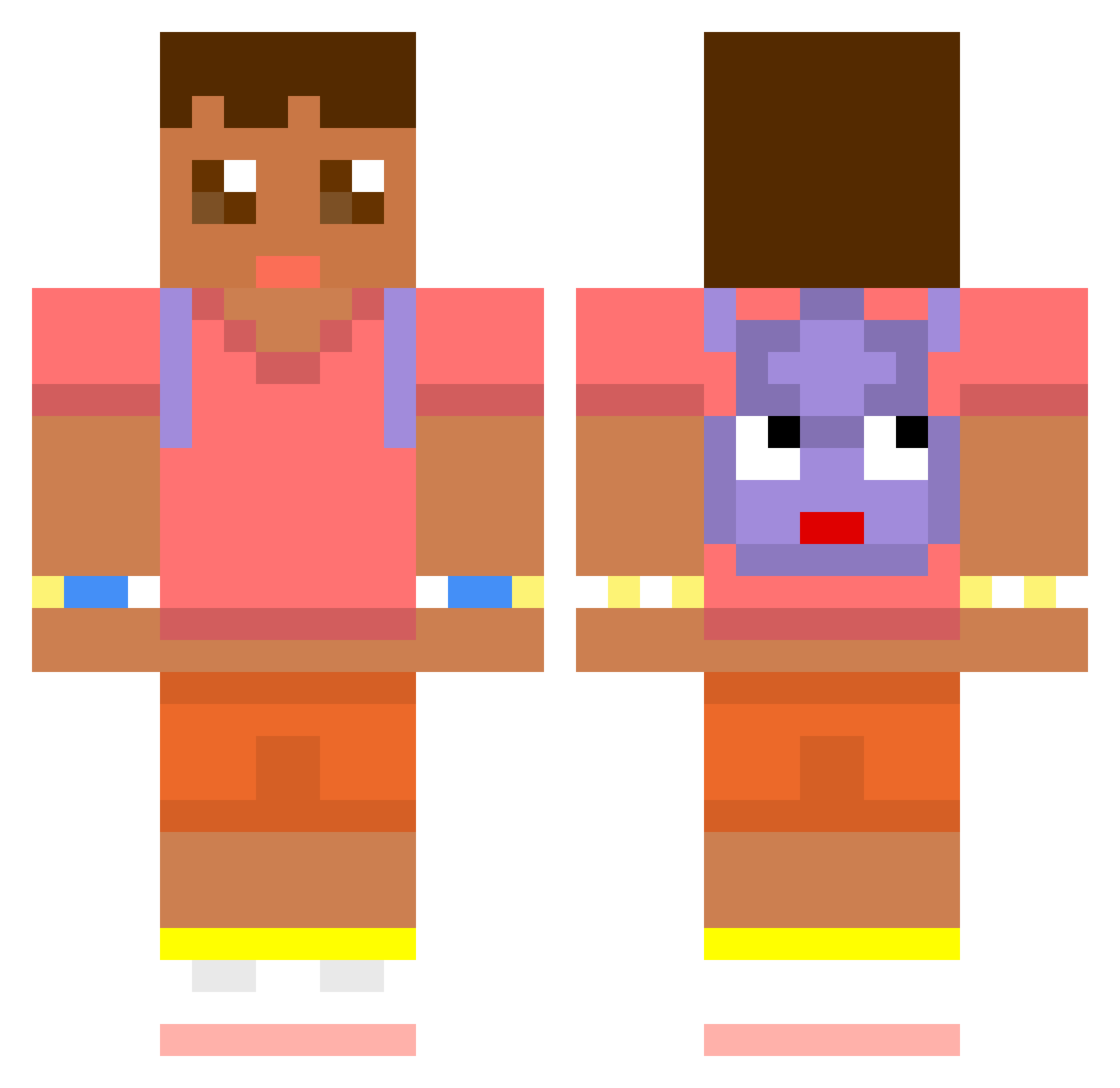 Gridiron Minecraft skin, front and back view