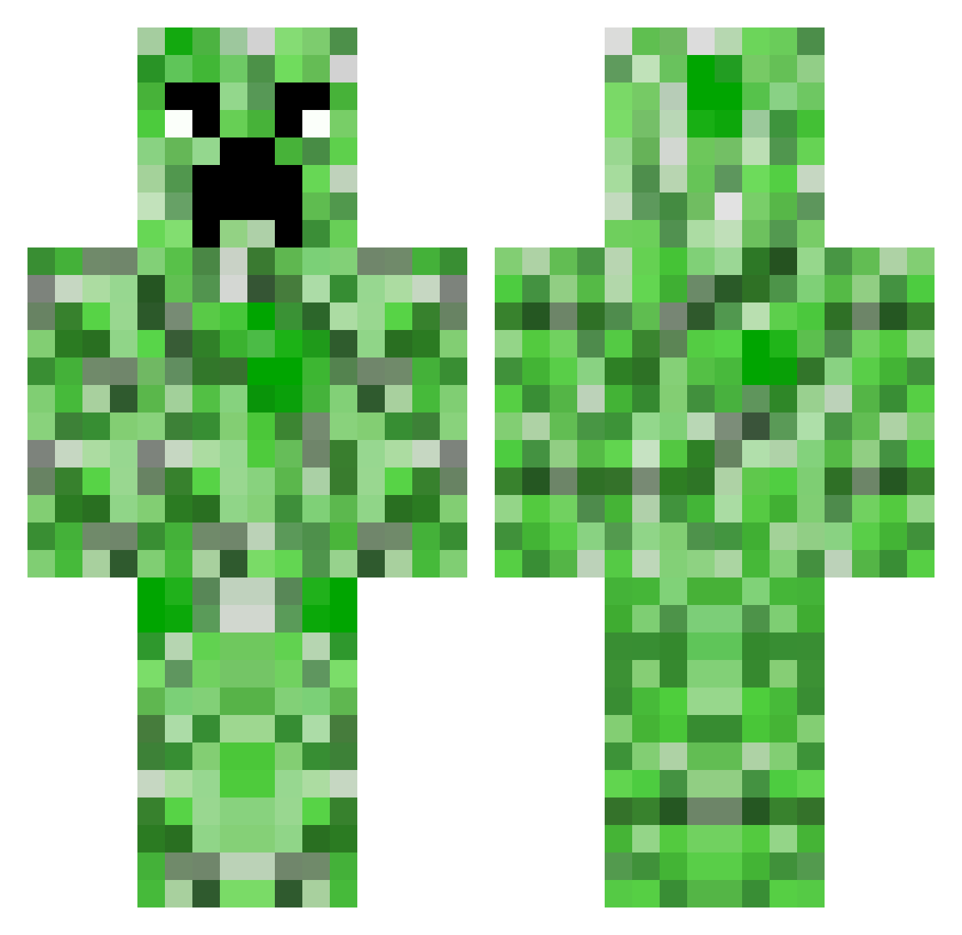 YenZenAI Minecraft skin, front and back view