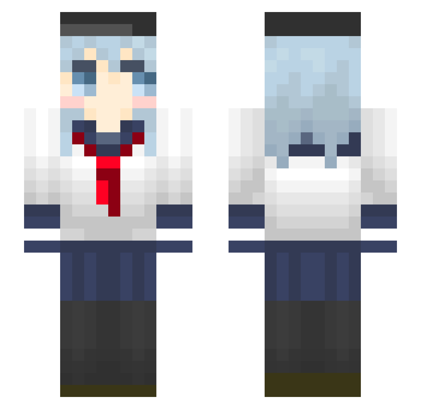 aromal Minecraft skin, front and back view