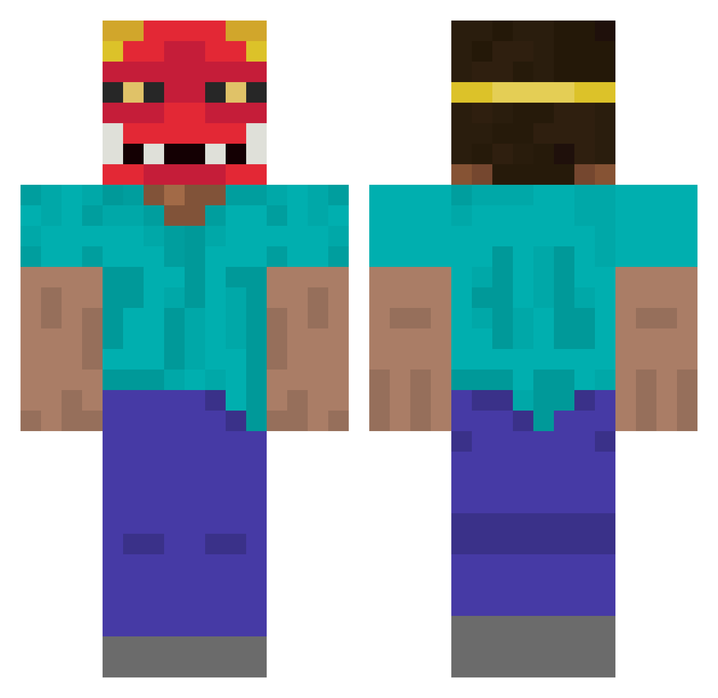 Crimson_99 Minecraft skin, front and back view