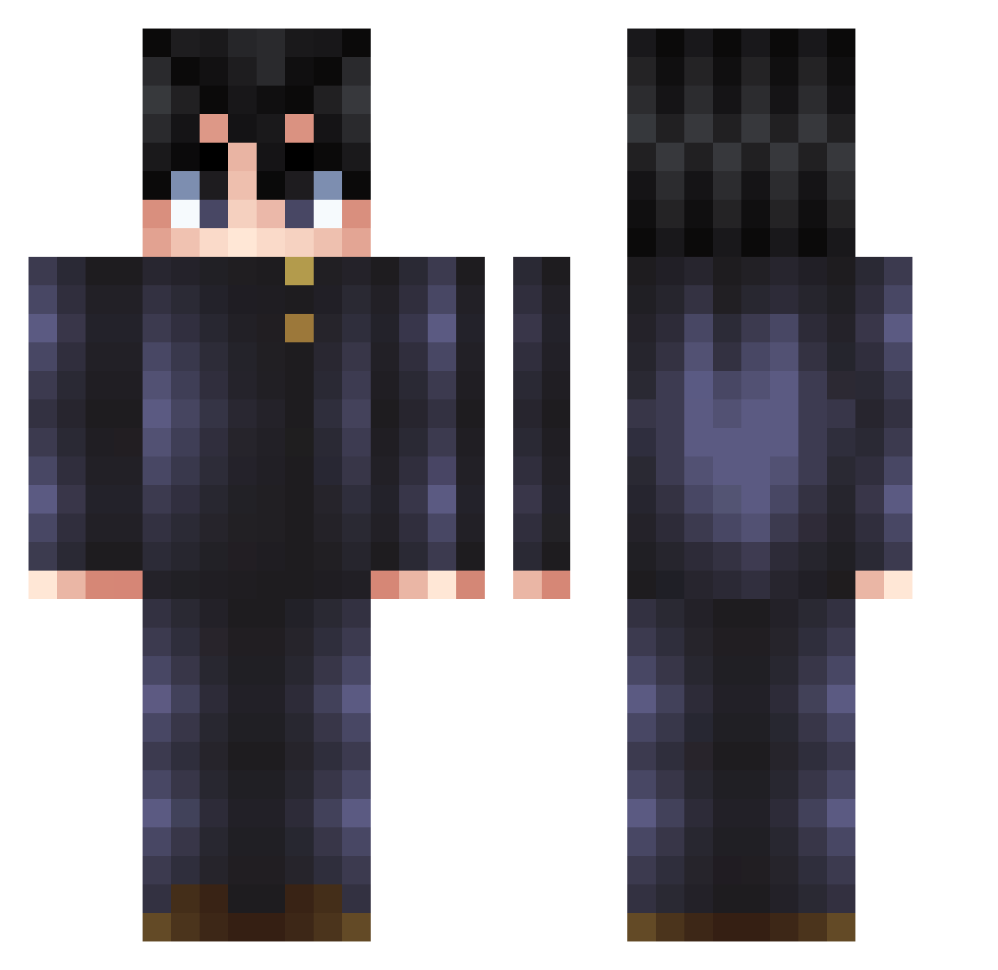 mikidoodle Minecraft skin, front and back view