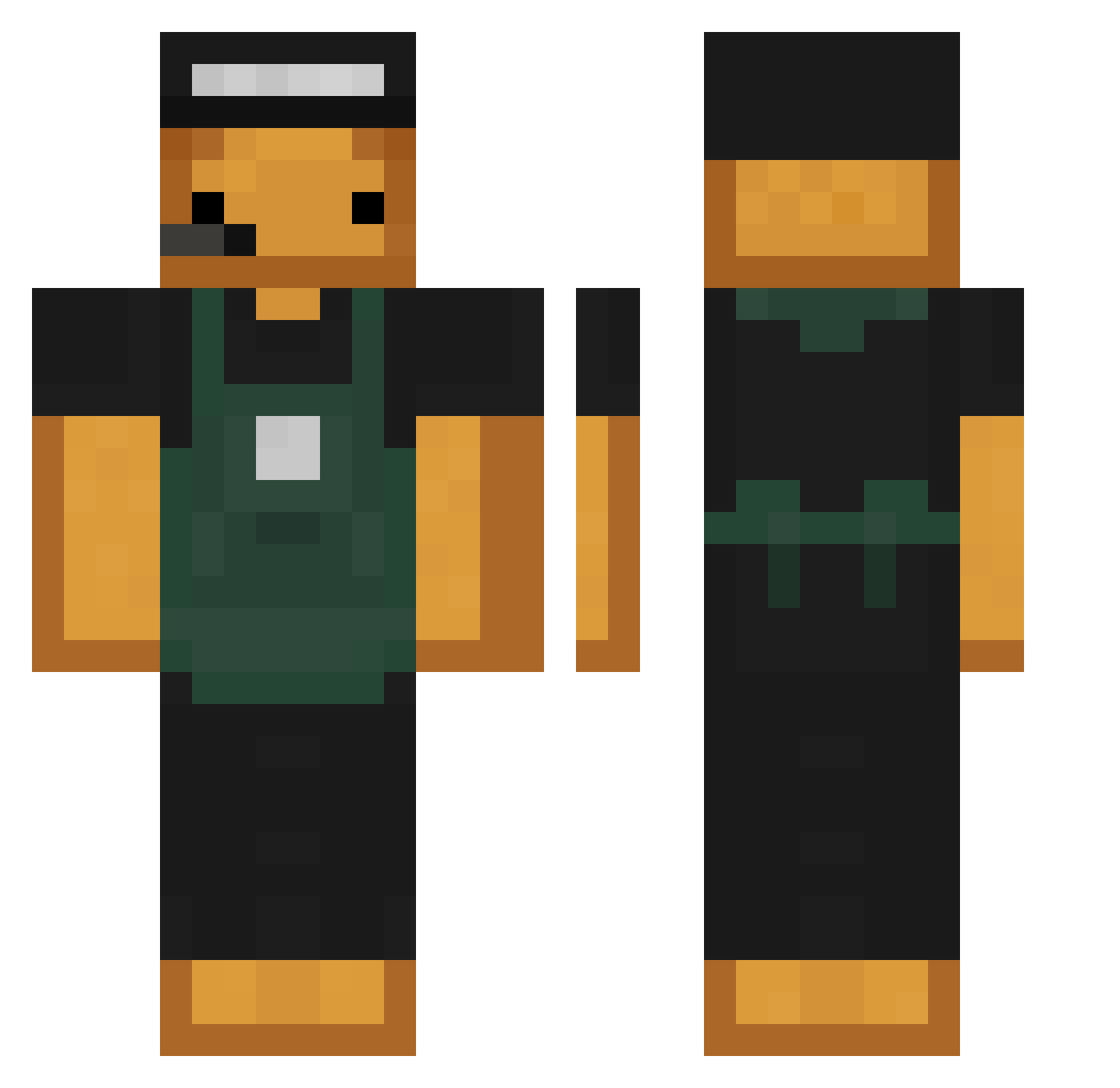 adameho1 Minecraft skin, front and back view