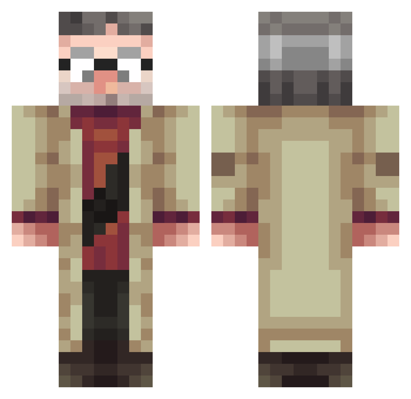 AltrosVormigoes Minecraft skin, front and back view