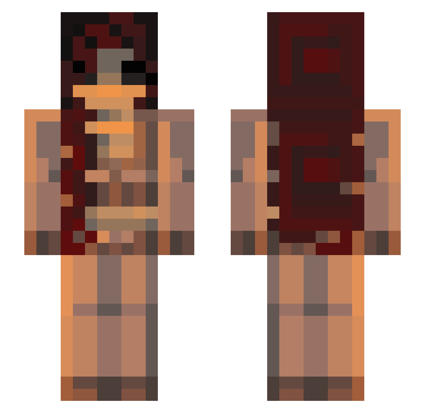 GubblieBubblie Minecraft skin, front and back view
