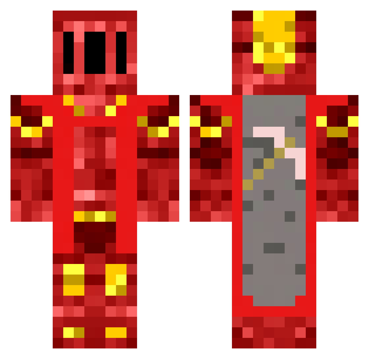 Joelik Minecraft skin, front and back view