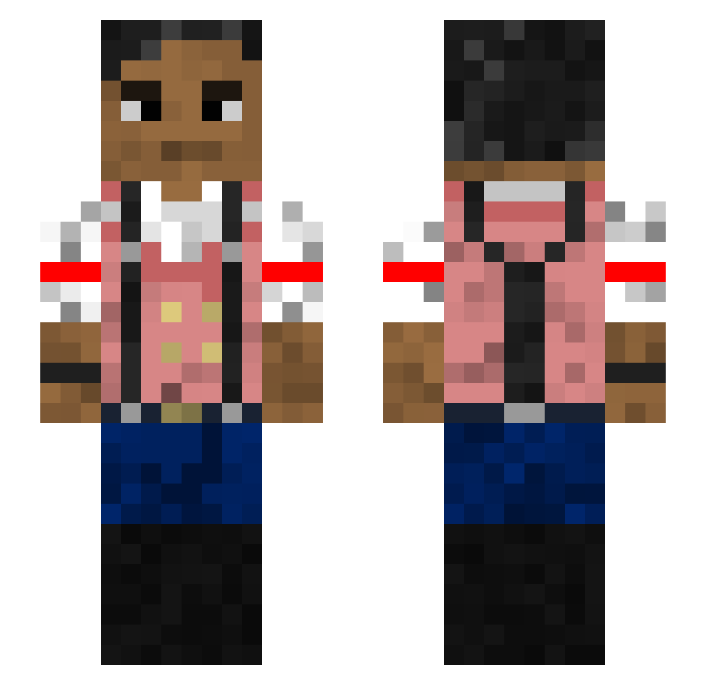 RadioTech86 Minecraft skin, front and back view