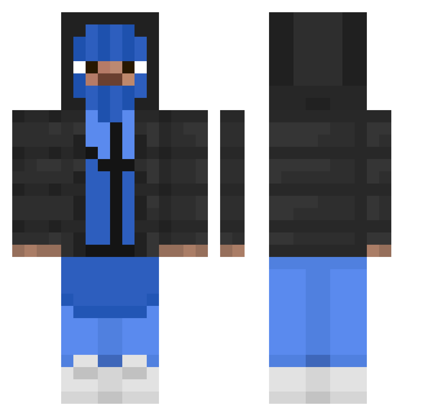 Snowie74 Minecraft skin, front and back view