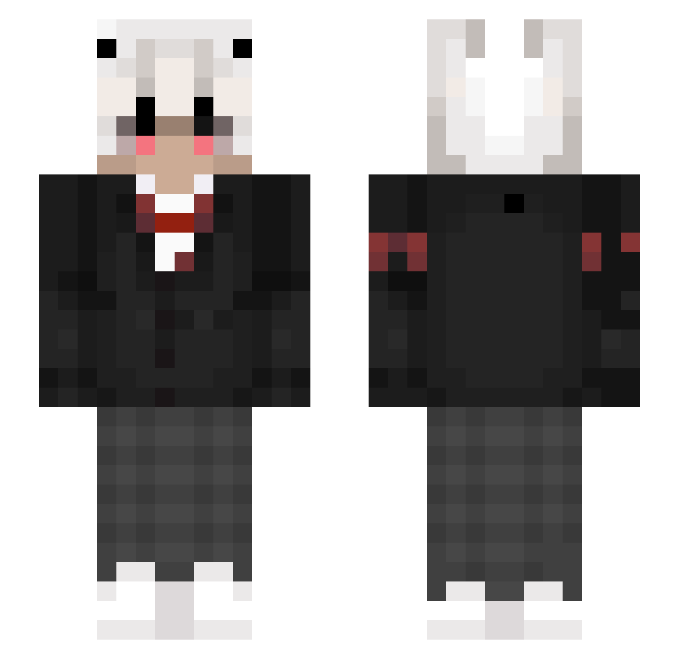 SirRosaParks Minecraft skin, front and back view