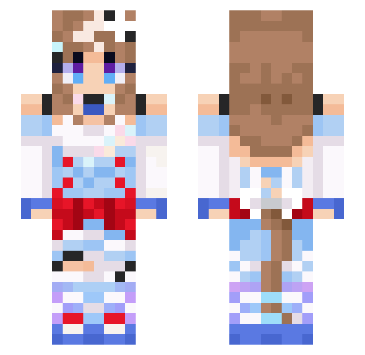 Goopstic Minecraft skin, front and back view